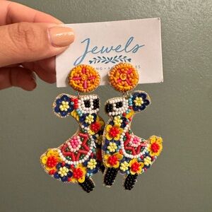 Boutique Earrings - Llama - Cinco De Mayo Colorful Beaded